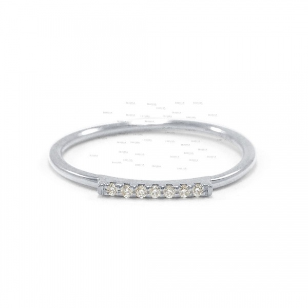 14K Gold 0.05 Ct. Genuine Diamond Bar Ring Fine Jewelry Size-  3 to 8 US