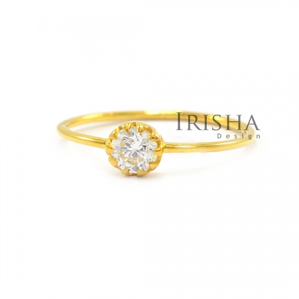 0.15 Ct. Solitaire Genuine Round Diamond Engagement 14K Gold Ring Fine Jewelry