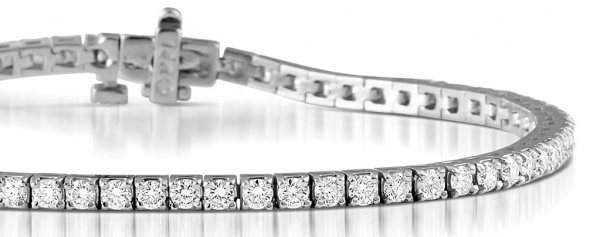 14K Gold 4.00 Ct. Genuine VS Clarity F Color Diamond Tennis Bridal Bracelet