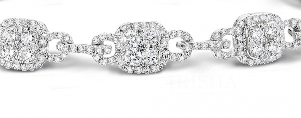 14K Gold 6.00 Ct. Genuine VS Clarity Diamond Wedding Bracelet Fine Jewelry