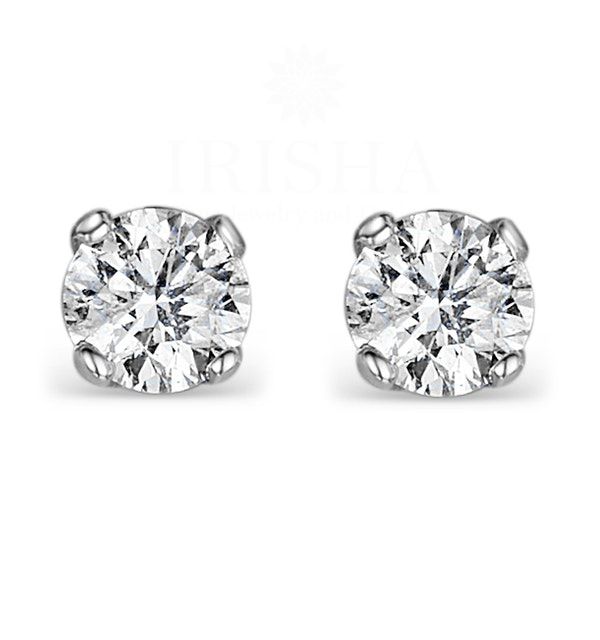 14K Gold 2.00 Ct. Genuine VS Clairty F-G Diamond Wedding Bridal Studs Earrings