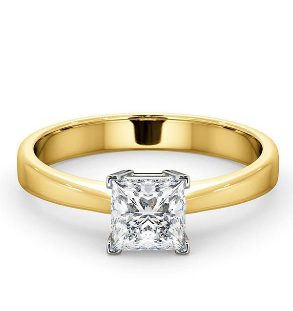 14K Yellow Gold 0.75 Ct. Genuine Princess Cut Diamond Wedding Bridal Ring