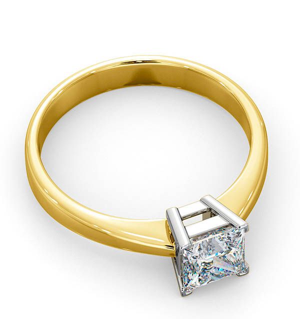 14K Yellow Gold 0.75 Ct. Genuine Princess Cut Diamond Wedding Bridal Ring