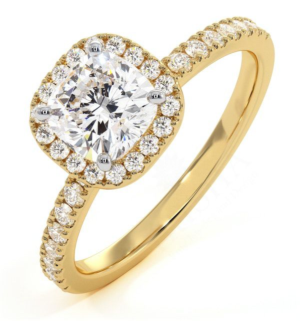 14K White Gold 1.50 Ct. Genuine VS Clarity Diamond Halo Engagement Wedding Ring