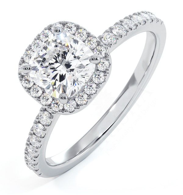 14K Yellow Gold 1.50 Ct. Genuine VS Clarity Diamond Halo Engagement Wedding Ring