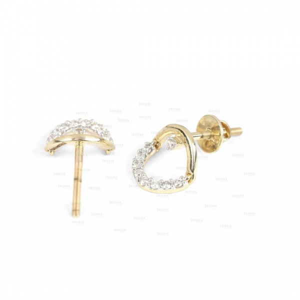 14K Gold 0.18 Ct. Genuine Diamond Mini Dangle Earrings Fine Jewelry-New Arrival
