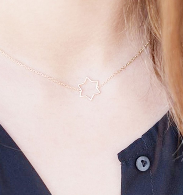 14K Solid Gold Unique Crescent Moon Pendant Necklace Celestial Fine Jewelry