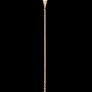 14K Gold 0.70Ct. Genuine Diamond Arrow V Shape Drop Lariat Necklace Fine Jewelry