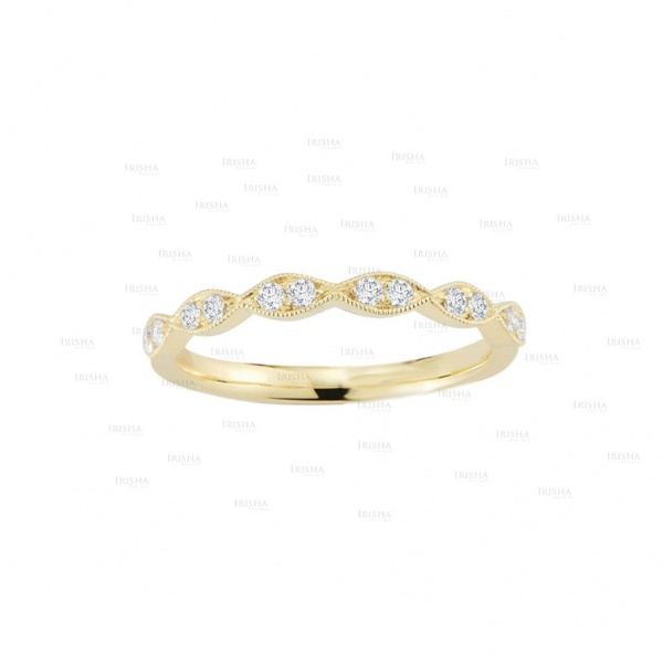 14K Gold 0.12 Ct. Genuine Diamond Half Eternity Wedding Band Ring Fine Jewelry