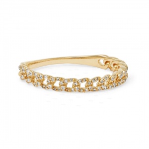 14K Gold 0.38 Ct. Genuine Diamond Linked Chain Wedding Ring Fine Jewelry