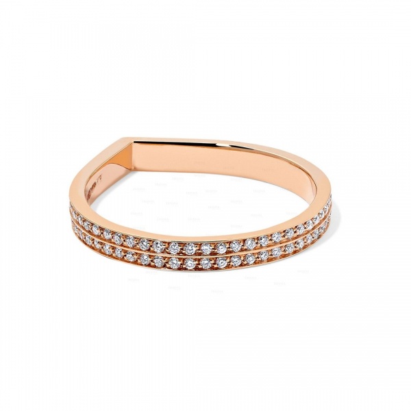 14K Gold 0.54  Ct. Genuine Diamond Pear Shape Chevron Ring Fine Jewelry