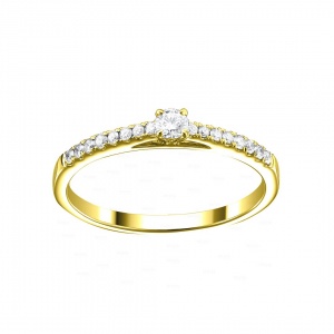 14K Gold 0.13 Ct. Genuine Diamond Half Eternity Engagement Band Ring Fine Jewelry