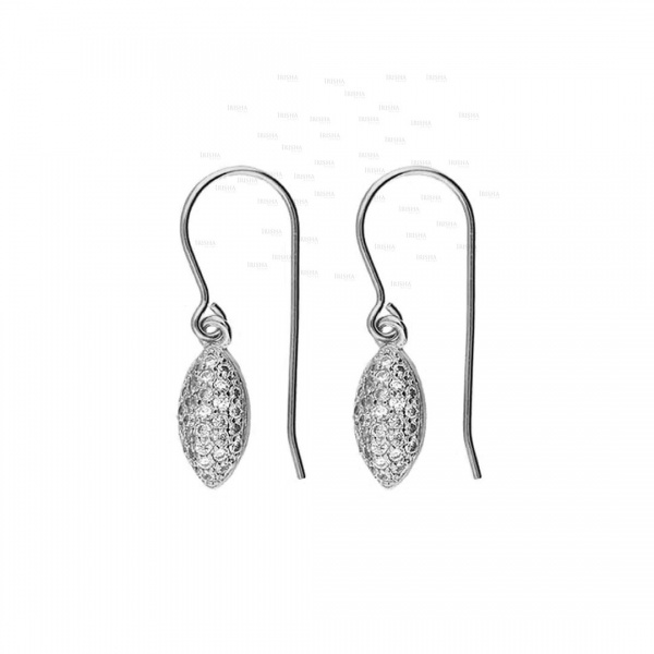 14K Gold 0.50 Ct. Genuine Diamond Hook Dangle Earrings Christmas Gift