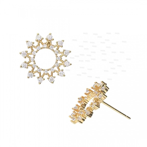 14K Gold 0.80 Ct. Genuine Sparkling Diamonds Bridal Studs Fine Jewelry