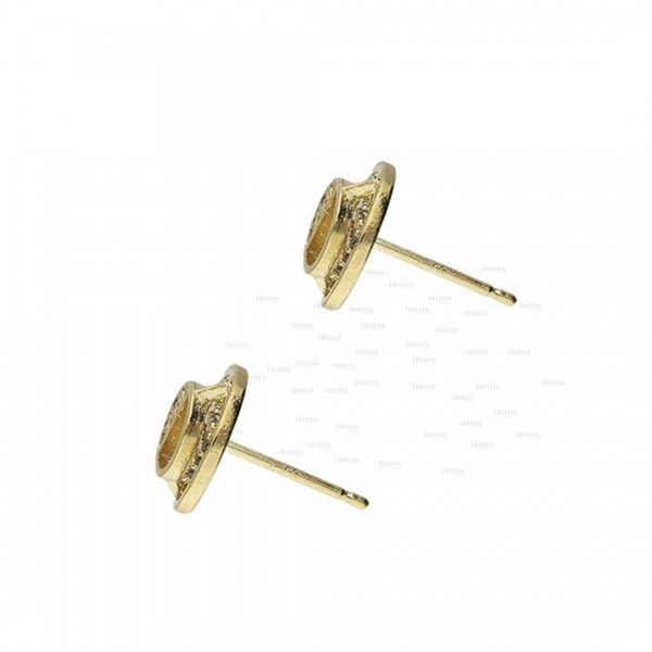 14K Gold 0.35 Ct. Genuine Diamond Circle Studs Earrings Christmas Fine Jewelry