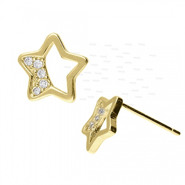 14K Gold 0.08 Ct. Genuine Diamond Mini Studs Earrings Christmas Gift Jewelry