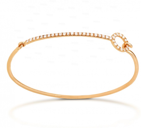 14K Gold 0.37 Ct. Genuine Diamond Bangle Bracelet Fine Jewelry-New Arrival