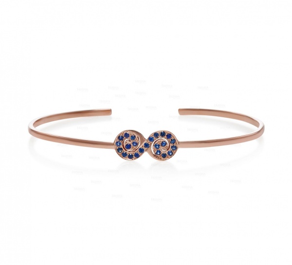 14K Gold 0.25 Ct. Genuine Diamond Infinity Cuff  Bangle Bracelet Fine Jewelry