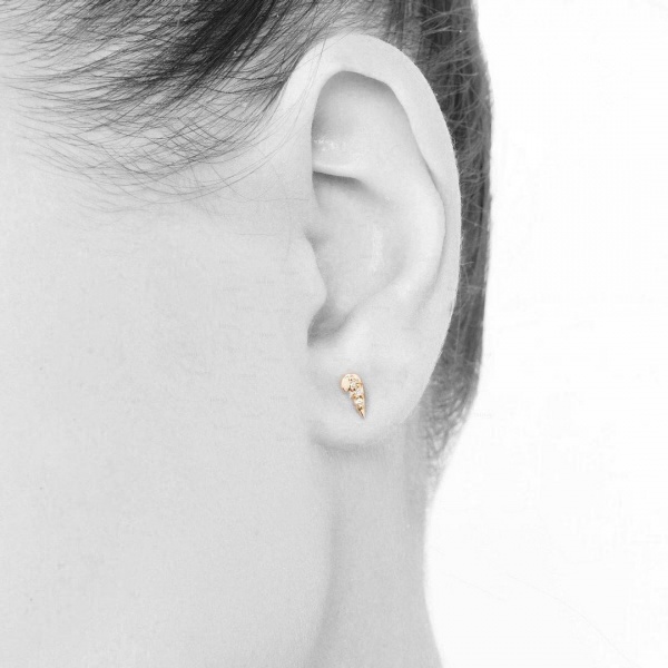 14K Gold 0.07 Ct. Genuine Diamond New Angel Wing Studs Earrings Fine Jewelry