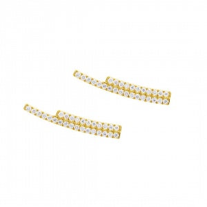 14K Gold 0.36 Ct. Genuine Diamond 24 mm Long Ear Climber Earrings Fine Jewelry