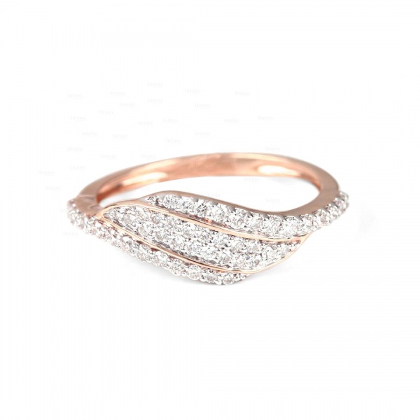 14K Gold 0.23 Ct. Genuine Diamond Wave Design Anniversary Ring Fine Jewelry