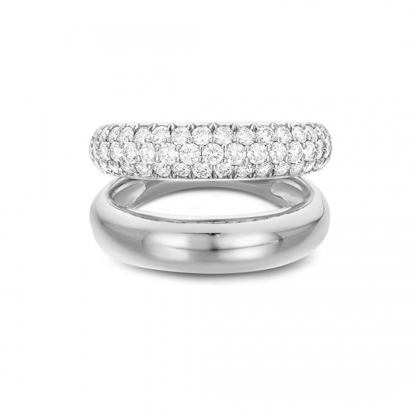 14K Gold 0.46 Ct. Genuine Diamond Twin Wedding Engagement Band Ring Fine Jewelry