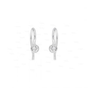 0.10 Ct. Earth Mined Natural Diamond Hoop Design Earrings in 14k Gold