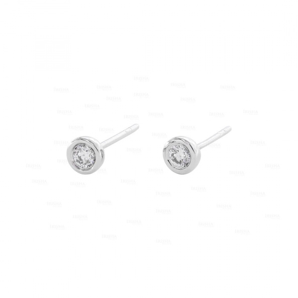 14K Gold 0.12 Ct. Solitaire Genuine Diamond Small Stud Earrings Fine Jewelry