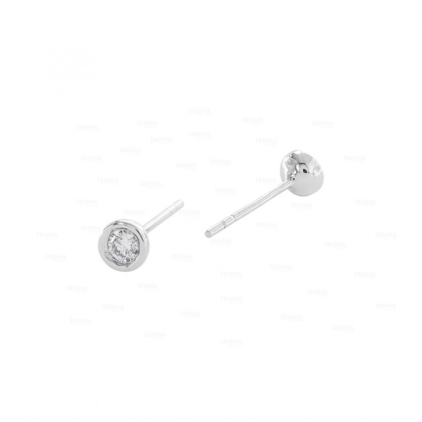 14K Gold 0.12 Ct. Solitaire Genuine Diamond Small Stud Earrings Fine Jewelry