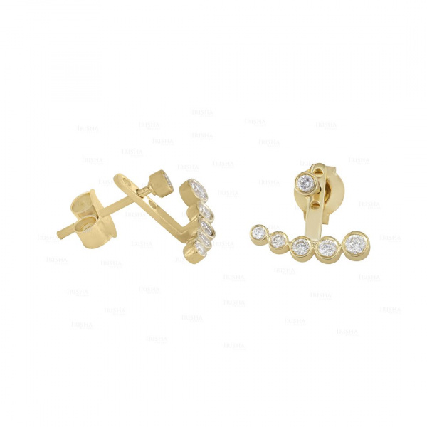 14K Gold 0.27 Ct. Genuine Diamond Jacket Studs Earrings Fine Jewelry-New Arrival