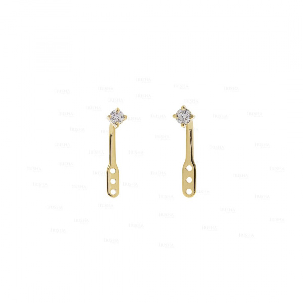 o.20 Ct. VS Clarity Real Diamonds Wedding Jacket Studs In 14k Solid Gold