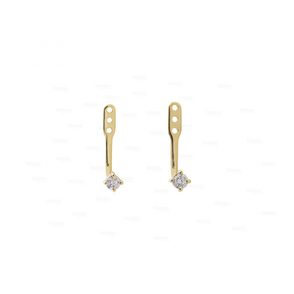o.20 Ct. VS Clarity Real Diamonds Wedding Jacket Studs In 14k Solid Gold