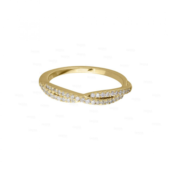 0.18 Ct. Genuine Diamond Wrap Braided 14K Gold Ring Fine Jewelry Size- 3 to 8 US