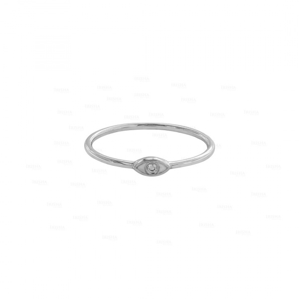 Genuine Diamond Evil Eye Ring 14K Gold Fine Jewelry Size -3 US to 8 US