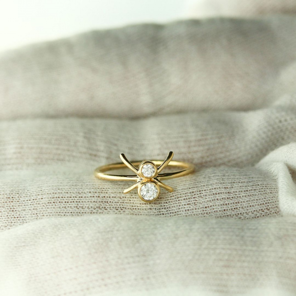 VS Clarity Genuine Diamond Spider Ring 14K Gold Size-3 to 8 US Fine Jewelry