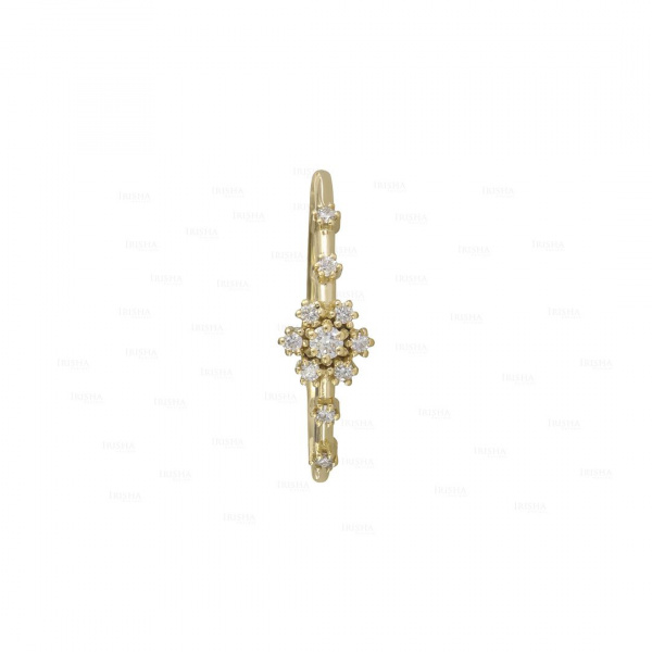 0.12Ct. VS Bezel Set Diamond Cluster Design Ring in 14k Gold Fine Jewelry
