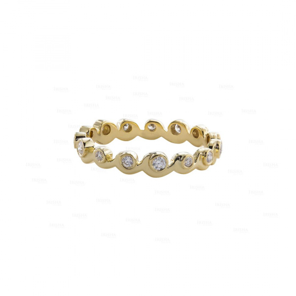 Genuine Diamond Wave Design Promise Ring 14K Gold