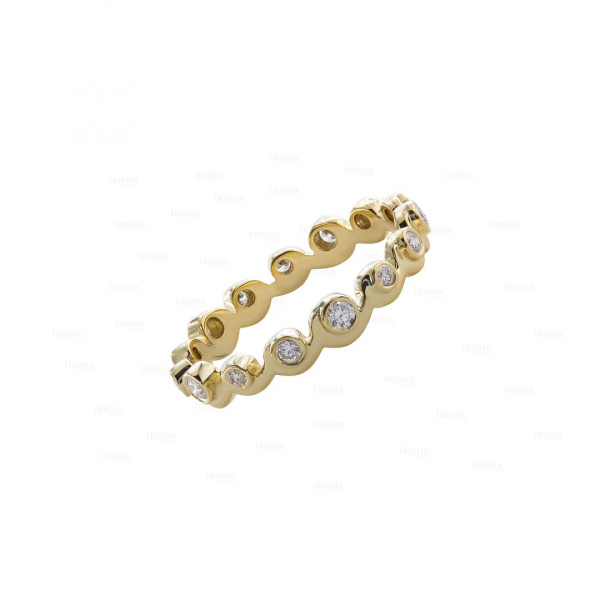 Genuine Diamond Wave Design Promise Ring 14K Gold