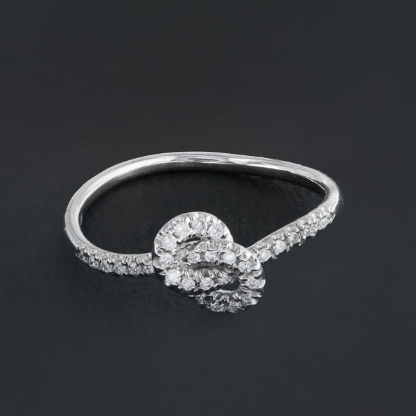 14K Gold 0.18 Ct. Genuine Diamond Love Knot Friendship Promise Ring Fine Jewelry