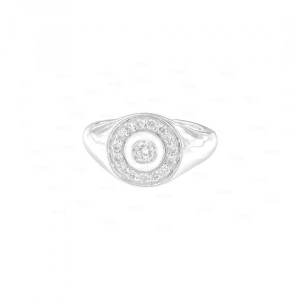 14K Gold 0.25 Ct. Genuine Diamond Signet Wedding Engagement Ring Fine Jewelry