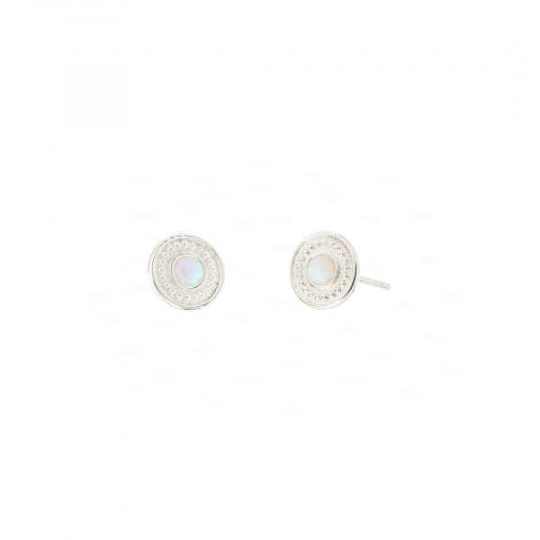 Opal Engraved Disc Studs