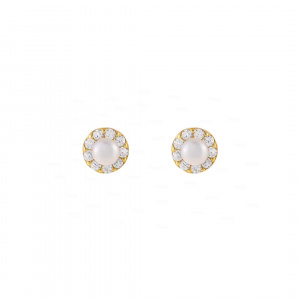 Round Pearl Studs Earring