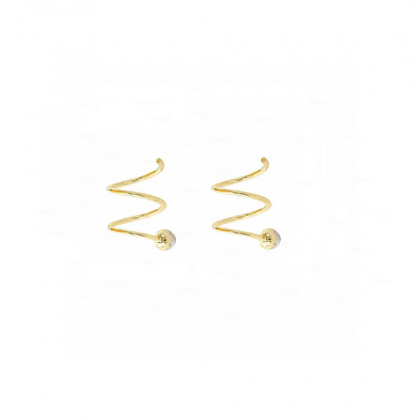 0.04Ct. Genuine Diamond Tiny Minimalist Bar Stud-Earrings 14K Gold Fine Jewelry