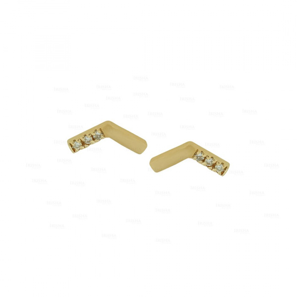 14K Gold 0.04 Ct. Genuine Diamond Honeycomb Tiny Stud Earrings Fine Jewelry