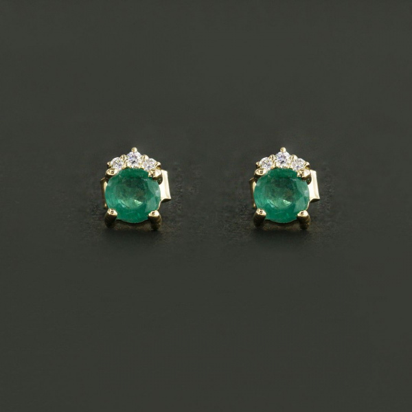 Verdant Emerald Diamond Studs