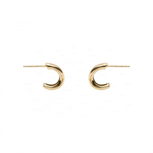 14K Solid Gold 14 mm Minimalist Huggie Hoop Earrings Fine Jewelry