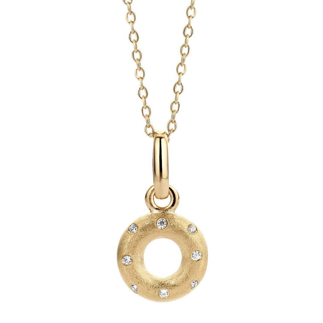 14K Yellow Gold 0.10 Ct. Genuine Diamond Matte Finish Round Pendant Necklace Jewelry