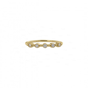 14K Gold 0.10 Ct. Genuine Five Diamond Wedding Ring Fine Jewelry Size-3 to 8 US