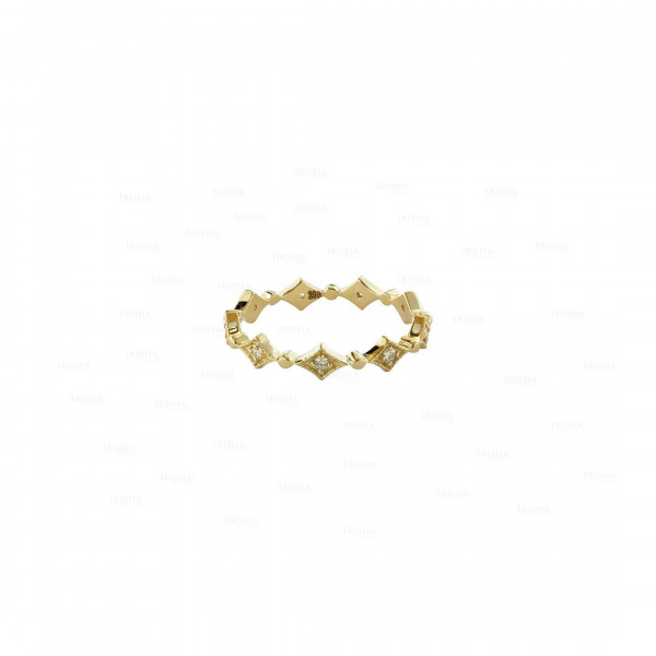 14K Yellow Gold 0.10 Ct. Genuine Diamond Wedding Eternity Band Ring  -5.5 US