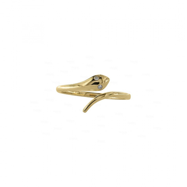0.02 Ct. Diamond Snake Cuff Ring 14K Gold Size - 3 to 8 US Fine Jewelry